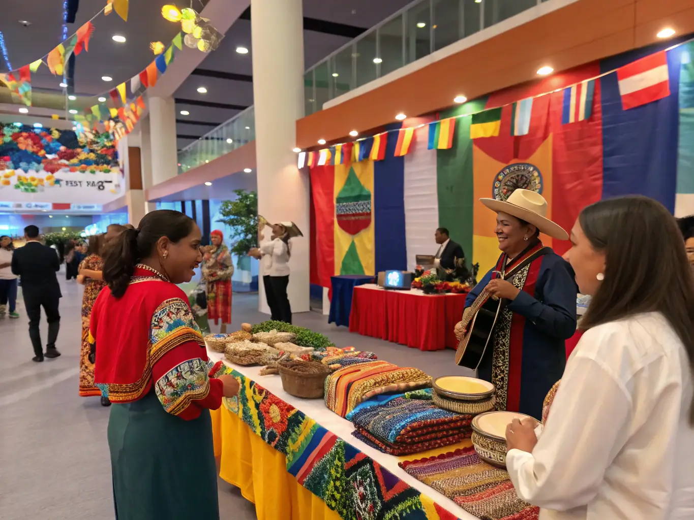 An image showing a cultural exchange event organized by LES INSOMNIAKS, with participants from different cultural backgrounds interacting and sharing their traditions.